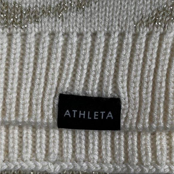 NWT Athleta Merino Wool Blend Animal Tiger Print Blanket Scarf Wrap Cream OS - Picture 14 of 16